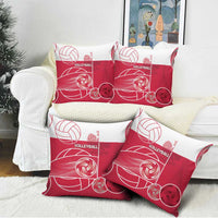 Poland Volleyball Pillow Cover Halftone Dot Style