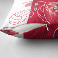 Poland Volleyball Pillow Cover Halftone Dot Style