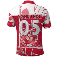 Custom Poland Volleyball Polo Shirt Halftone Dot Style