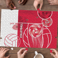 Poland Volleyball Puzzle Halftone Dot Style
