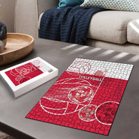 Poland Volleyball Puzzle Halftone Dot Style