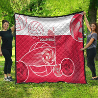 Poland Volleyball Quilt Halftone Dot Style