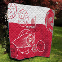 Poland Volleyball Quilt Halftone Dot Style