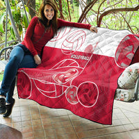 Poland Volleyball Quilt Halftone Dot Style