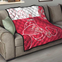 Poland Volleyball Quilt Halftone Dot Style