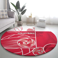 Poland Volleyball Round Carpet Halftone Dot Style
