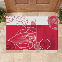 Poland Volleyball Rubber Doormat Halftone Dot Style