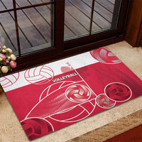 Poland Volleyball Rubber Doormat Halftone Dot Style