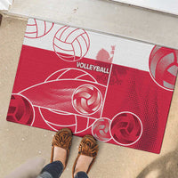 Poland Volleyball Rubber Doormat Halftone Dot Style