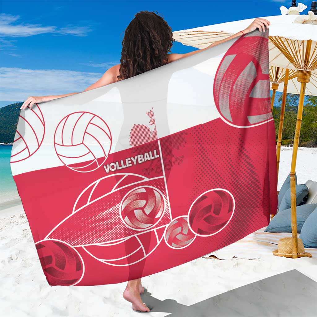 Poland Volleyball Sarong Halftone Dot Style