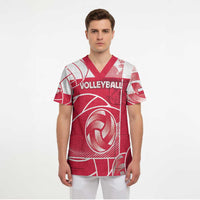 Custom Poland Volleyball Scrub Top Halftone Dot Style