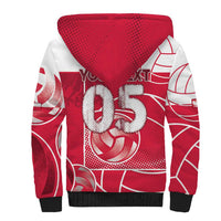 Custom Poland Volleyball Sherpa Hoodie Halftone Dot Style