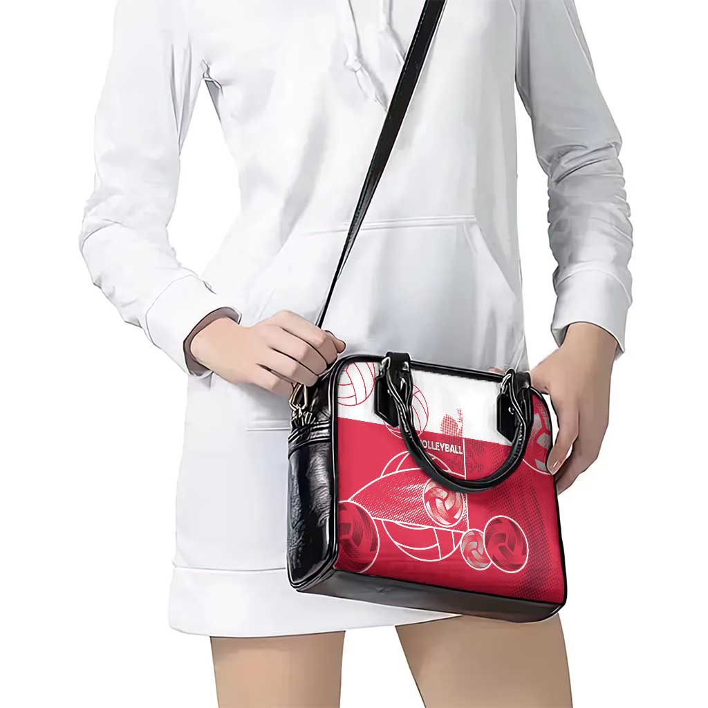 Poland Volleyball Shoulder Handbag Halftone Dot Style