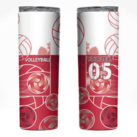 Custom Poland Volleyball Skinny Tumbler Halftone Dot Style