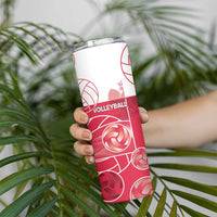 Custom Poland Volleyball Skinny Tumbler Halftone Dot Style