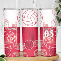 Custom Poland Volleyball Skinny Tumbler Halftone Dot Style