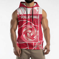Custom Poland Volleyball Sleeveless Hoodie Halftone Dot Style