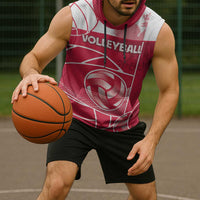 Custom Poland Volleyball Sleeveless Hoodie Halftone Dot Style