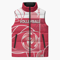 Custom Poland Volleyball Sleeveless Puffer Jacket Halftone Dot Style