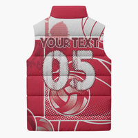 Custom Poland Volleyball Sleeveless Puffer Jacket Halftone Dot Style