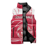 Custom Poland Volleyball Sleeveless Puffer Jacket Halftone Dot Style