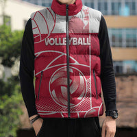 Custom Poland Volleyball Sleeveless Puffer Jacket Halftone Dot Style