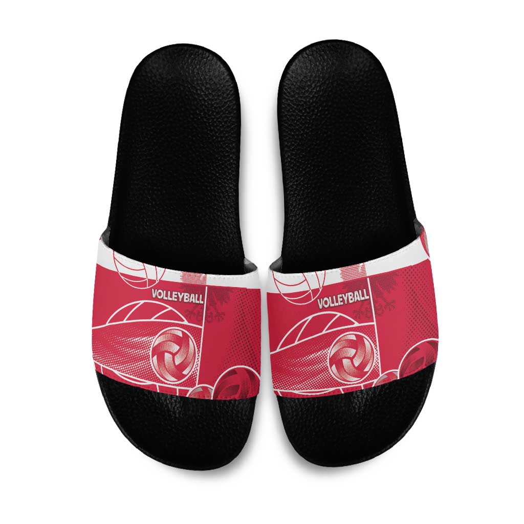 Poland Volleyball Slide Sandals Halftone Dot Style