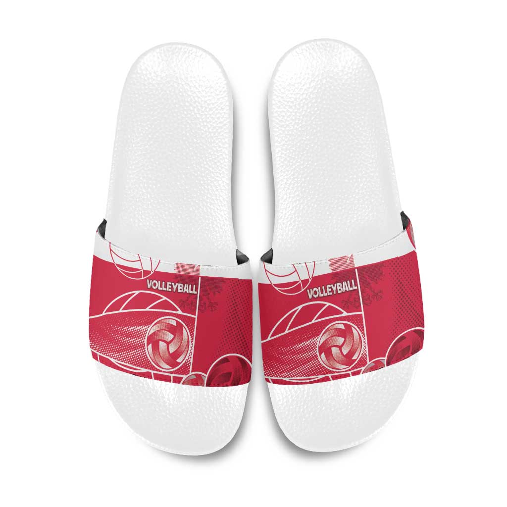 Poland Volleyball Slide Sandals Halftone Dot Style