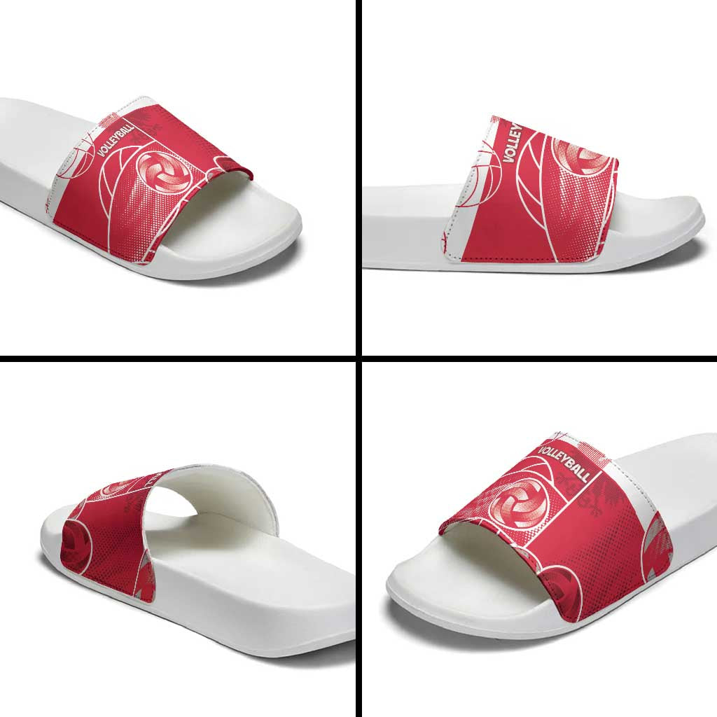Poland Volleyball Slide Sandals Halftone Dot Style