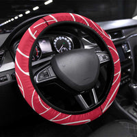 Poland Volleyball Steering Wheel Cover Halftone Dot Style
