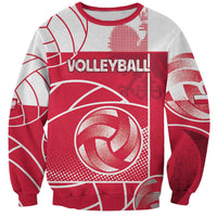 Custom Poland Volleyball Sweatshirt Halftone Dot Style