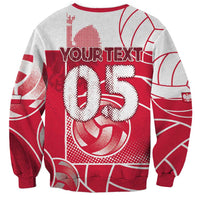 Custom Poland Volleyball Sweatshirt Halftone Dot Style