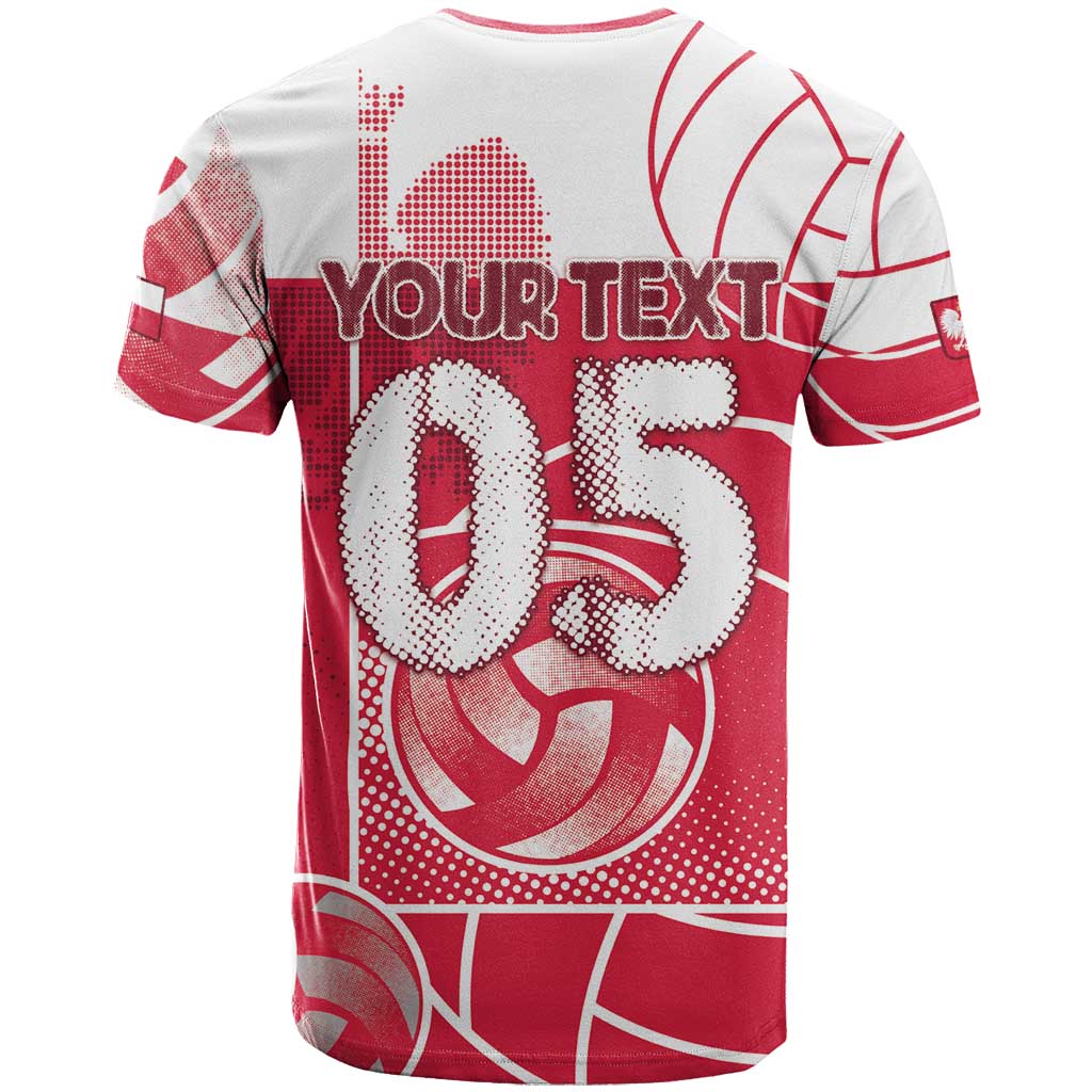 Custom Poland Volleyball T Shirt Halftone Dot Style