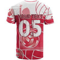 Custom Poland Volleyball T Shirt Halftone Dot Style