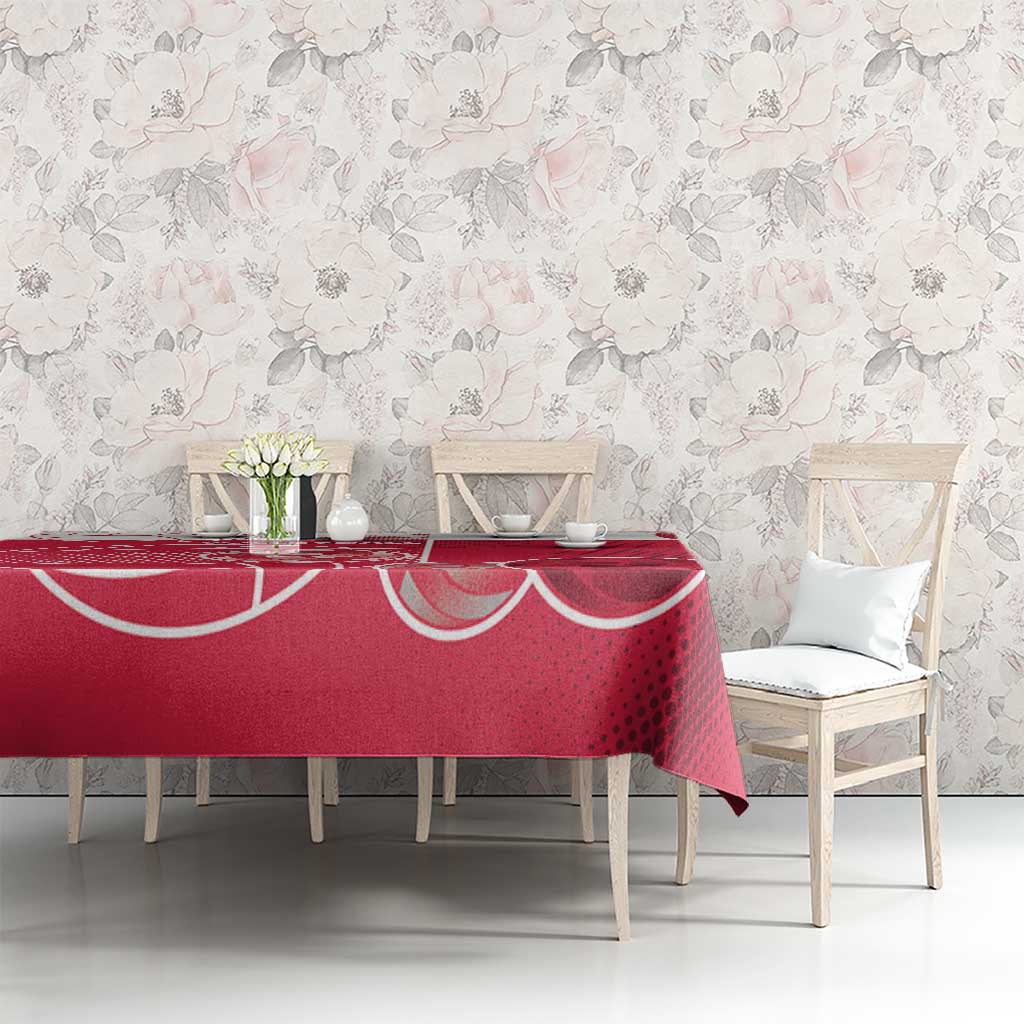 Poland Volleyball Tablecloth Halftone Dot Style