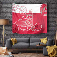 Poland Volleyball Tapestry Halftone Dot Style