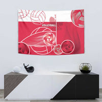 Poland Volleyball Tapestry Halftone Dot Style