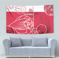 Poland Volleyball Tapestry Halftone Dot Style