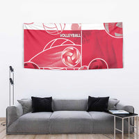 Poland Volleyball Tapestry Halftone Dot Style