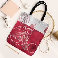 Poland Volleyball Tote Bag Halftone Dot Style