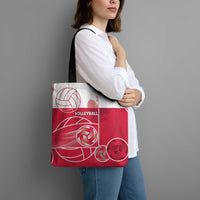 Poland Volleyball Tote Bag Halftone Dot Style