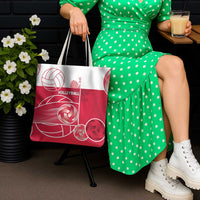 Poland Volleyball Tote Bag Halftone Dot Style