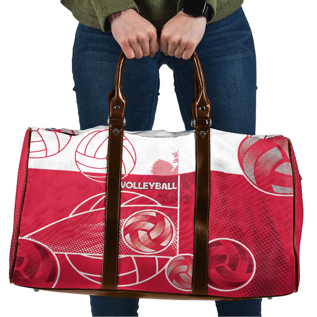 Poland Volleyball Travel Bag Halftone Dot Style
