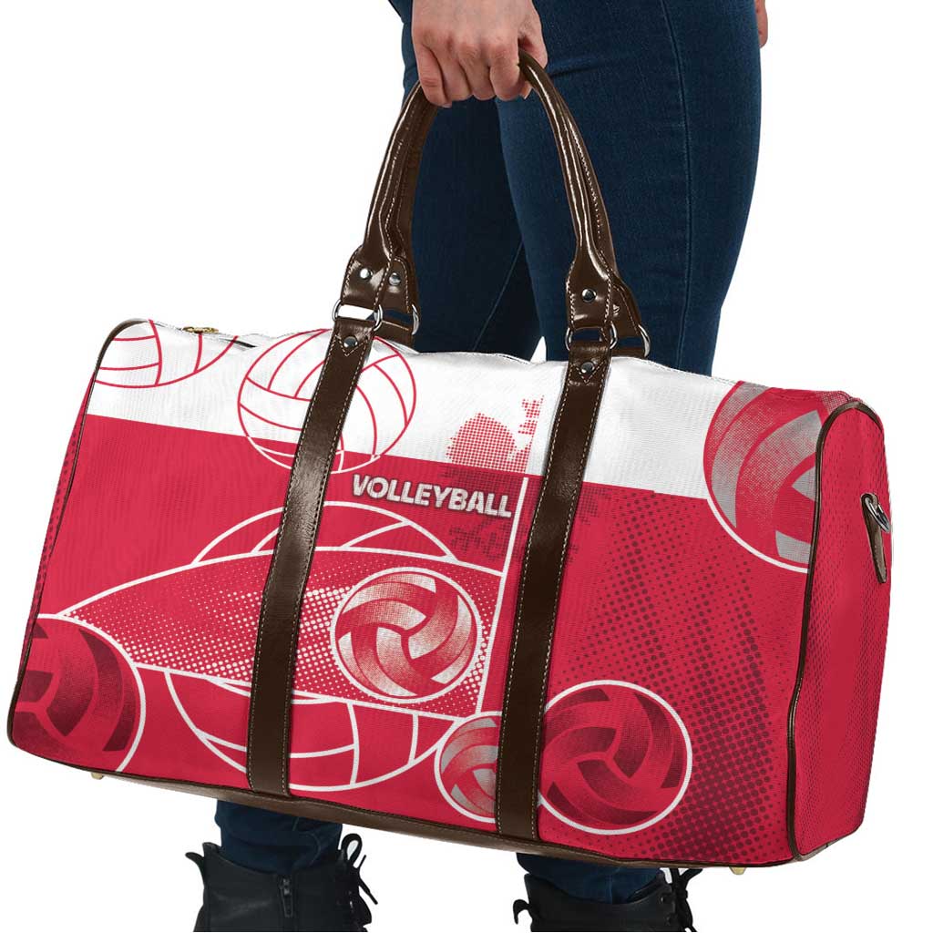 Poland Volleyball Travel Bag Halftone Dot Style