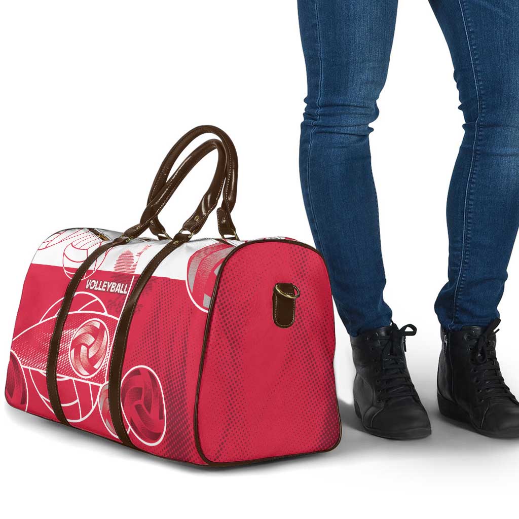 Poland Volleyball Travel Bag Halftone Dot Style