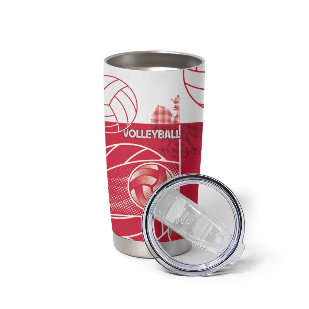 Custom Poland Volleyball Tumbler Cup Halftone Dot Style