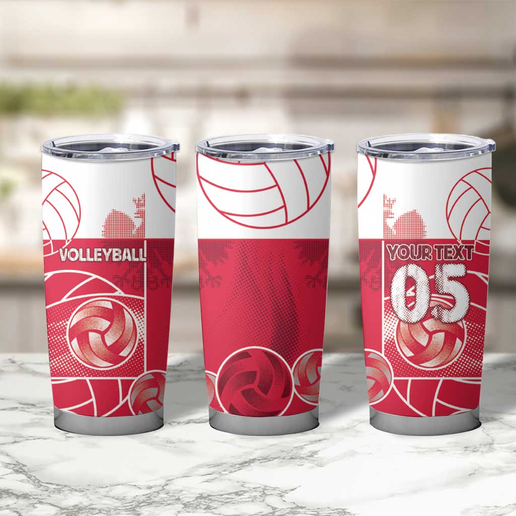 Custom Poland Volleyball Tumbler Cup Halftone Dot Style