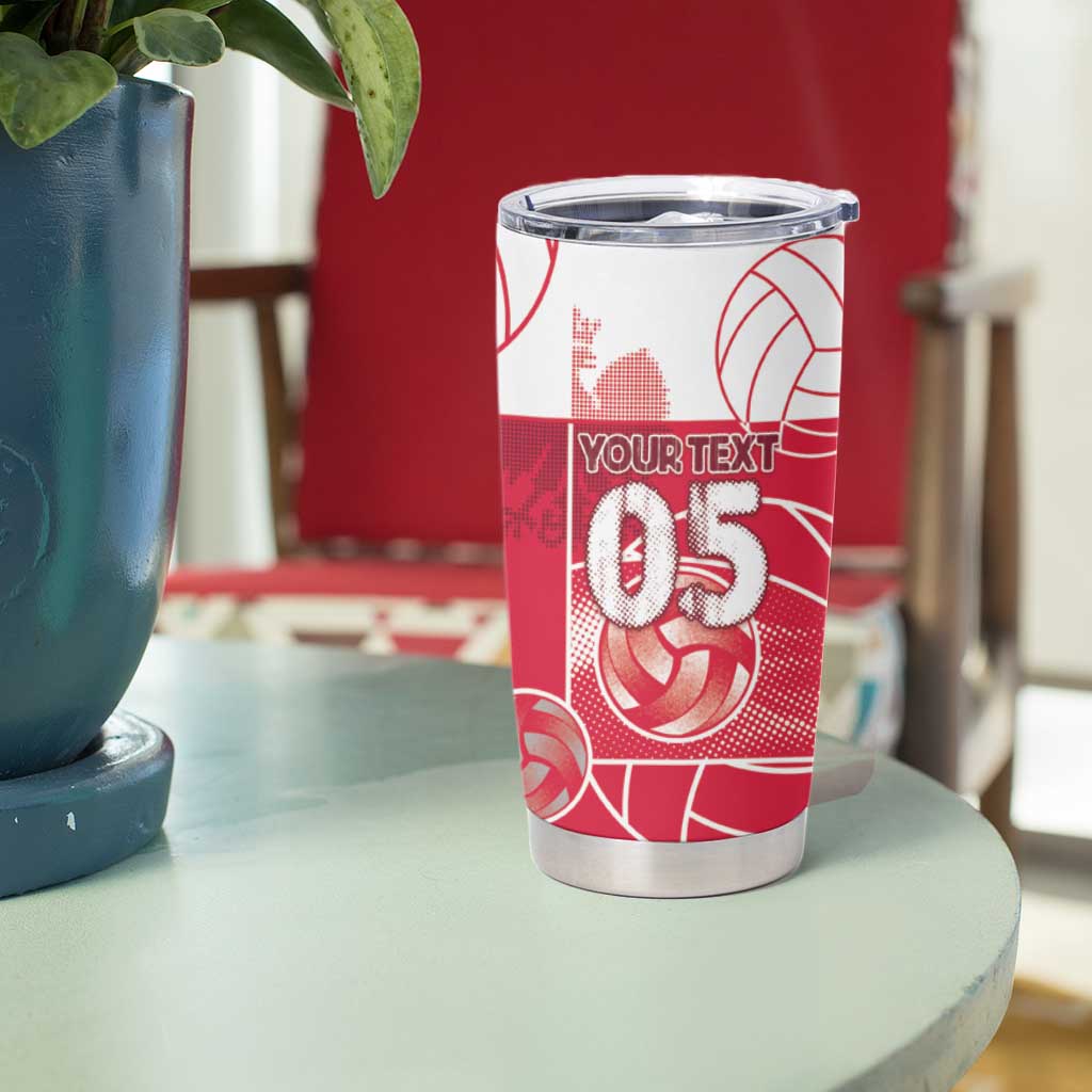 Custom Poland Volleyball Tumbler Cup Halftone Dot Style