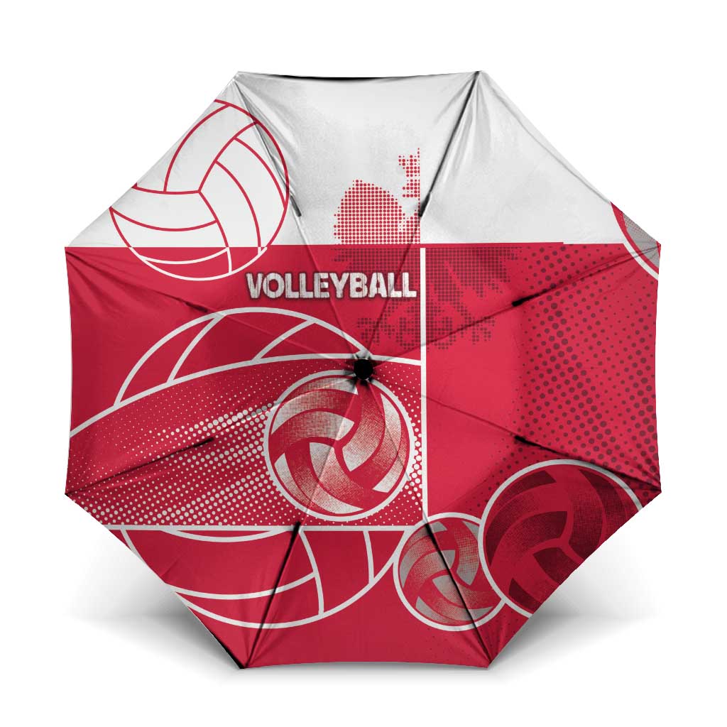 Poland Volleyball Umbrella Halftone Dot Style