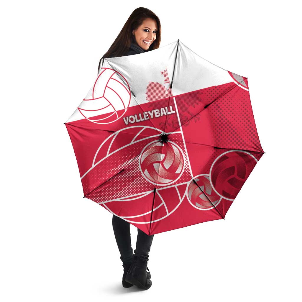 Poland Volleyball Umbrella Halftone Dot Style